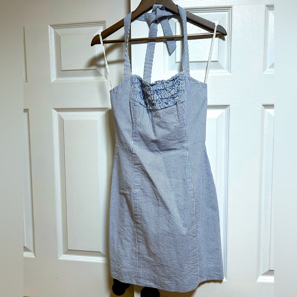 Lilly Pulitzer Seersucker Mini Halter Dress Size 2